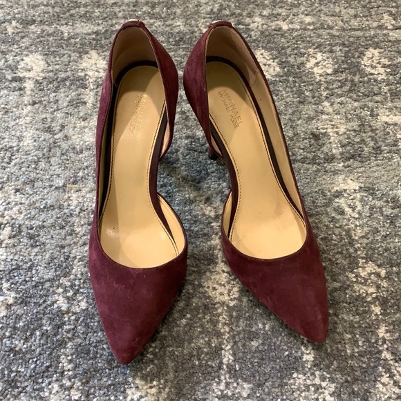 Michael Kors Shoes - Michael Kors burgundy Suede heels